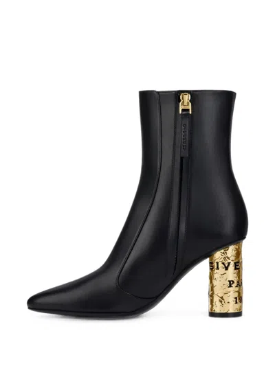 Givenchy Tape Leather Ankle Boots In Black