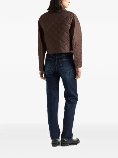 Prada Lightweight Re-nylon Cropped Blouson Jacket In Multi