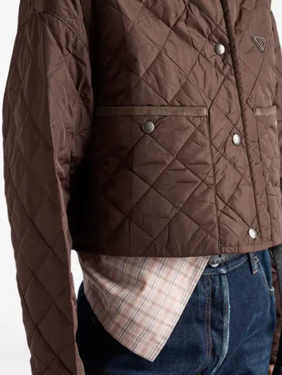 Prada Lightweight Re-nylon Cropped Blouson Jacket In Multi