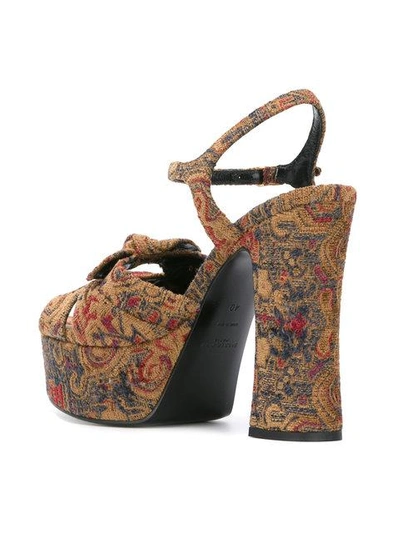 Shop Saint Laurent Tapestry Platform Sandals