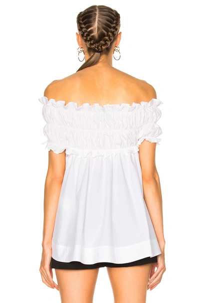 Shop Msgm Off The Shoulder Top In White
