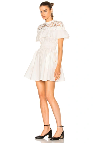 Shop Self-portrait Hudson Mini Dress In White