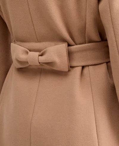 Cece Petite Double-breasted Belted Bow Back Coat In Neutral