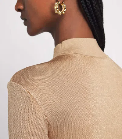 Roland Mouret Maxi Knotted Ruffled Dress In Gold