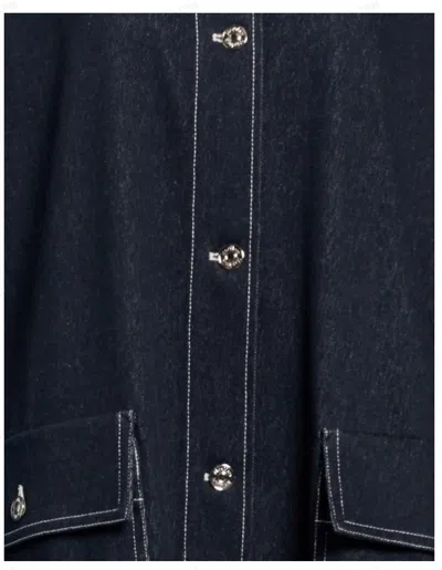 Max Mara Darkwash Denim Jacket In Multi