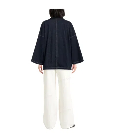 Max Mara Darkwash Denim Jacket In Multi
