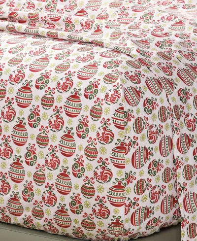 Macy's Sanders Holiday Printed Microfiber 3-pc. Sheet Set, Twin In Multi