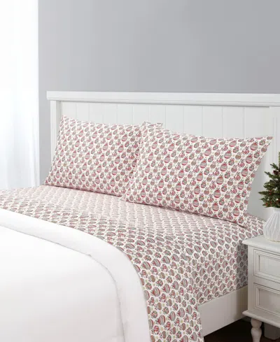 Macy's Sanders Holiday Printed Microfiber 3-pc. Sheet Set, Twin In Multi