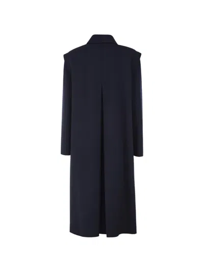 Weekend Max Mara Button-fastening Flared Coat In Blue