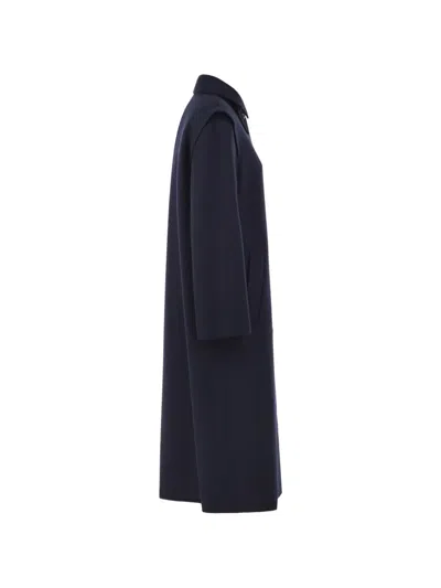 Weekend Max Mara Button-fastening Flared Coat In Blue