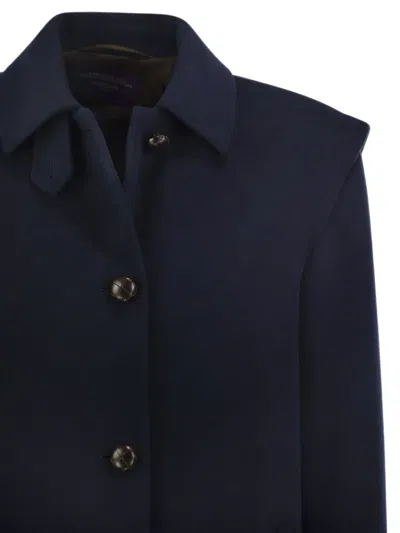 Weekend Max Mara Button-fastening Flared Coat In Blue