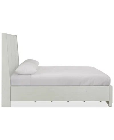 Macy's Matrix Upholstered Panel Queen Bed,  Exclusive In White