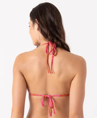 Roxy Sun Chasers Mini Tiki Triangle Bikini Top In Pink
