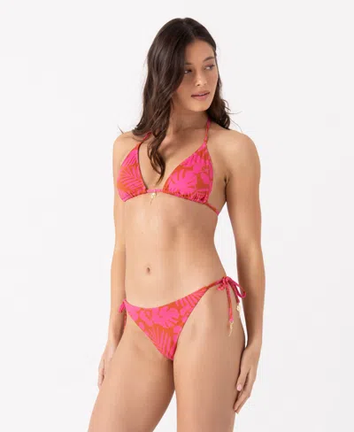Roxy Sun Chasers Mini Tiki Triangle Bikini Top In Pink