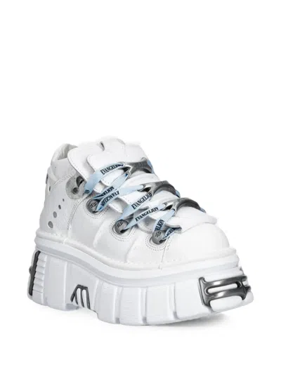 New Rock Platform Ankle Boots In White