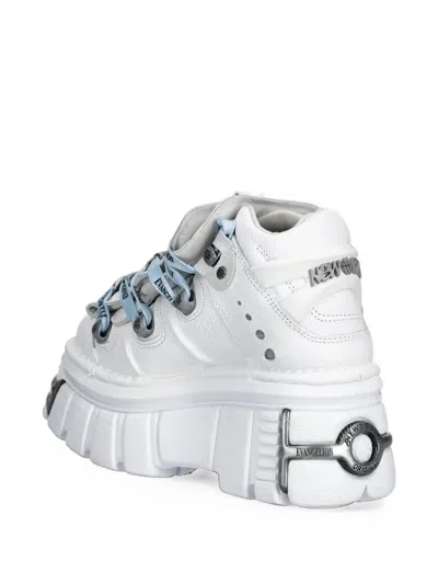 New Rock Platform Ankle Boots In White
