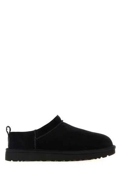 Ugg Classic Micro Water-repellent Suede Platform Ankle Boots In Black