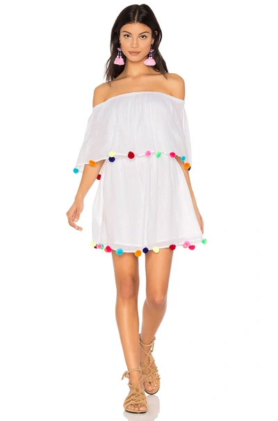 Pitusa Festival Off-the-shoulder Cotton Dress In White