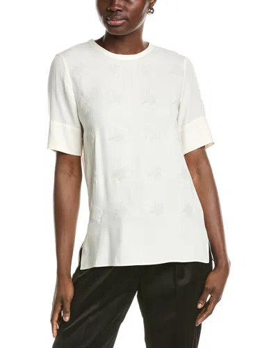 Akris Embellished Silk Blouse In White