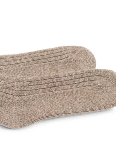La Rose Cable-knit Socks In Brown