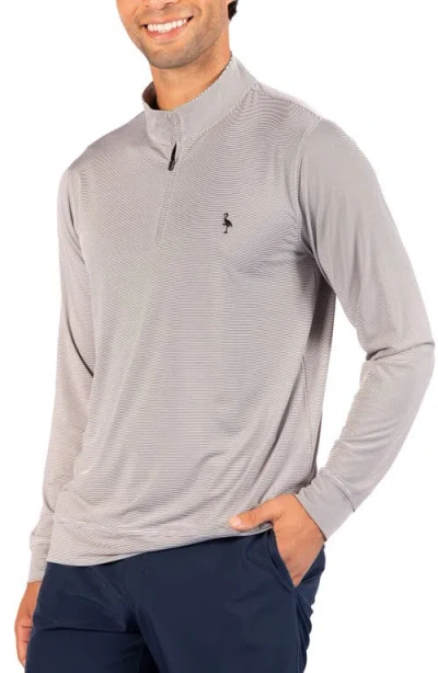 Tailorbyrd Mini Stripe Performance Quarter Zip Pullover In Black