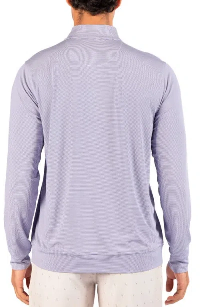 Tailorbyrd Mini Stripe Performance Quarter Zip Pullover In Sapphire Blue