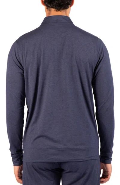 Tailorbyrd Brushed Melange Quarter Zip Pullover In Navy