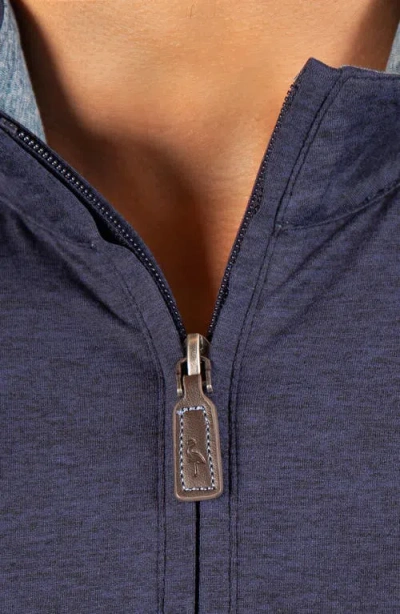 Tailorbyrd Brushed Melange Quarter Zip Pullover In Navy