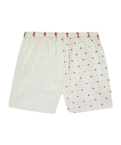 Maison Labiche Elastic Waist Shorts In White