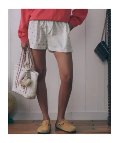 Maison Labiche Elastic Waist Shorts In White