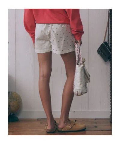 Maison Labiche Elastic Waist Shorts In White