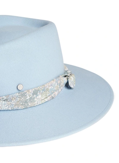 Shop Maison Michel 'pierre' Floral Band Rabbit Furfelt Fedora Hat