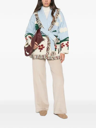 Alanui Intarsia Wool-blend Cardigan In Multi