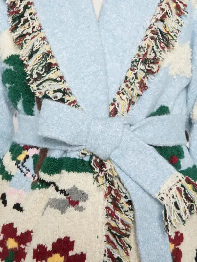 Alanui Intarsia Wool-blend Cardigan In Multi