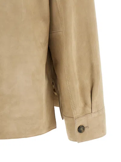 Weekend Max Mara Leather Single Breasted Coat In Brown