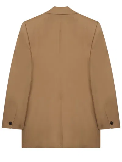 Celine Colonne Wool Jacket In Brown