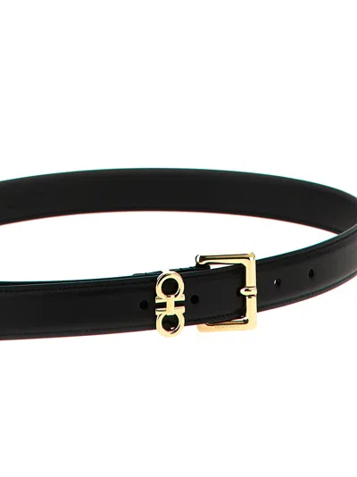 Ferragamo Double Belt In Black