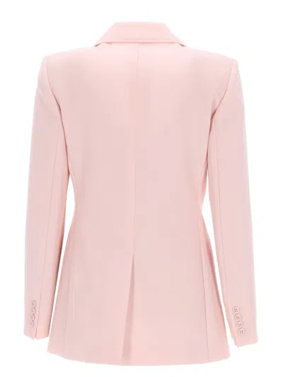 Max Mara Double-breasted Wool Crepe Jacket In Pink