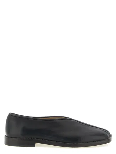 Lemaire Flat Piped Slippers In Black