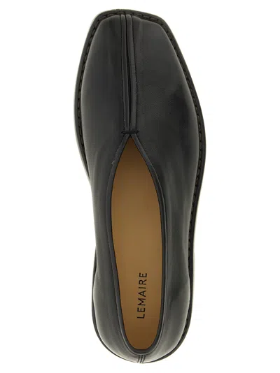 Lemaire Flat Piped Slippers In Black