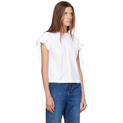 Givenchy White Gathered Shoulder T-shirt In White