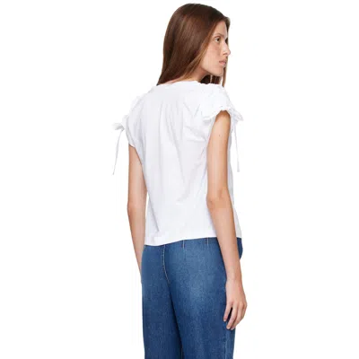 Givenchy White Gathered Shoulder T-shirt In White