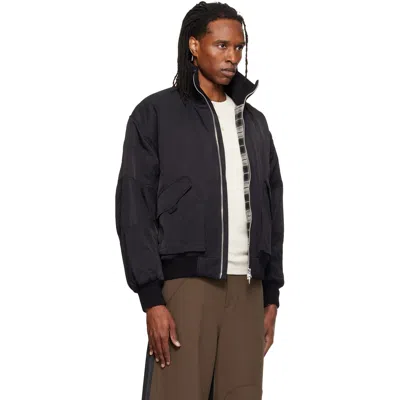 Re;code Black Patched Bomber Jacket In Black