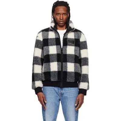 Givenchy Wool-blend Check-pattern Fleece Jacket In Blue
