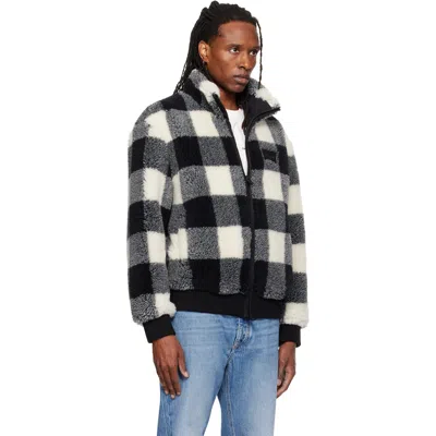 Givenchy Wool-blend Check-pattern Fleece Jacket In Blue