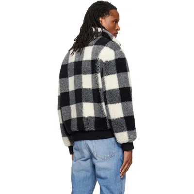 Givenchy Wool-blend Check-pattern Fleece Jacket In Blue