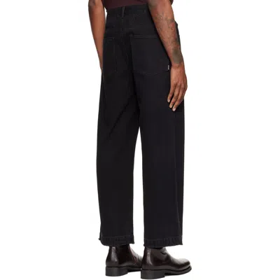 Re;code Black Raw-edged Denim Jeans In Black