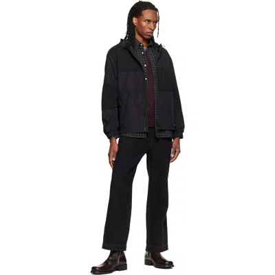 Re;code Black Raw-edged Denim Jeans In Black