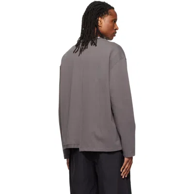 Re;code Gray Split Long Sleeve T-shirt In Grey