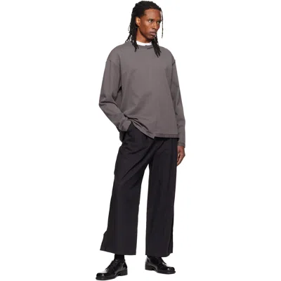 Re;code Gray Split Long Sleeve T-shirt In Grey